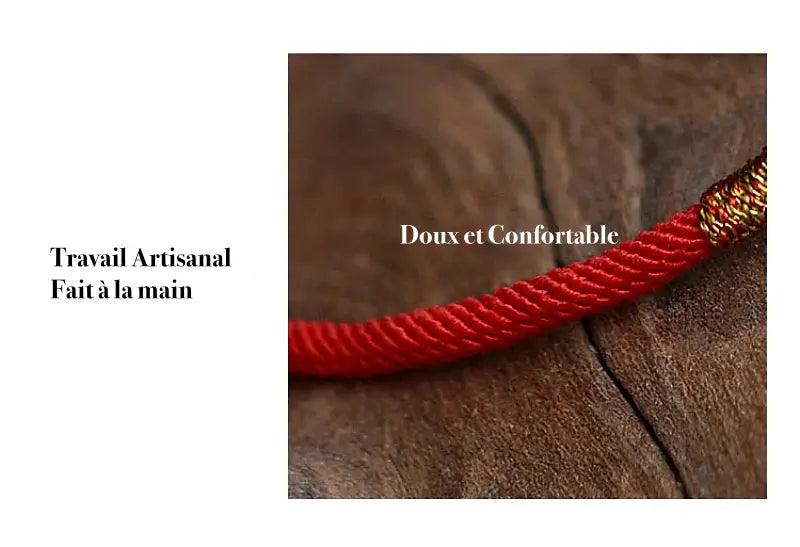 Bracelet En Tissu Rouge Porte-bonheur - Réglable, Anti-stress, Neuf Sans Emballage