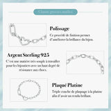 Bracelet argent grosse maille avec coeur pour femme - La Colibry