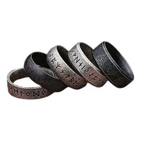Bague en Acier Inoxydable Hommes : Anneau Viking les Runes Nordiques