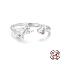 Élégance féline : bague chat en argent sterling