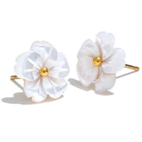 Boucles d’oreilles fleurs acier inoxydable plaquées or