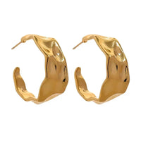 Boucles d'oreille ethniques créoles larges doubles plaquées or