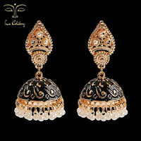 Bijou indien : Boucles d'Oreilles Jhumka dorées - La Colibry