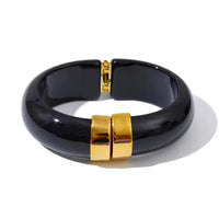 Bracelet résine et acier inoxydable – Tendance vintage 70’