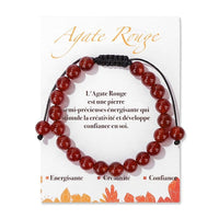 Bracelet en Agate rouge - Pierre naturelle - La Colibry