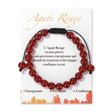 Bracelet en Agate rouge - Pierre naturelle - La Colibry