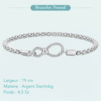 Bracelet Noeud en Argent Sterling