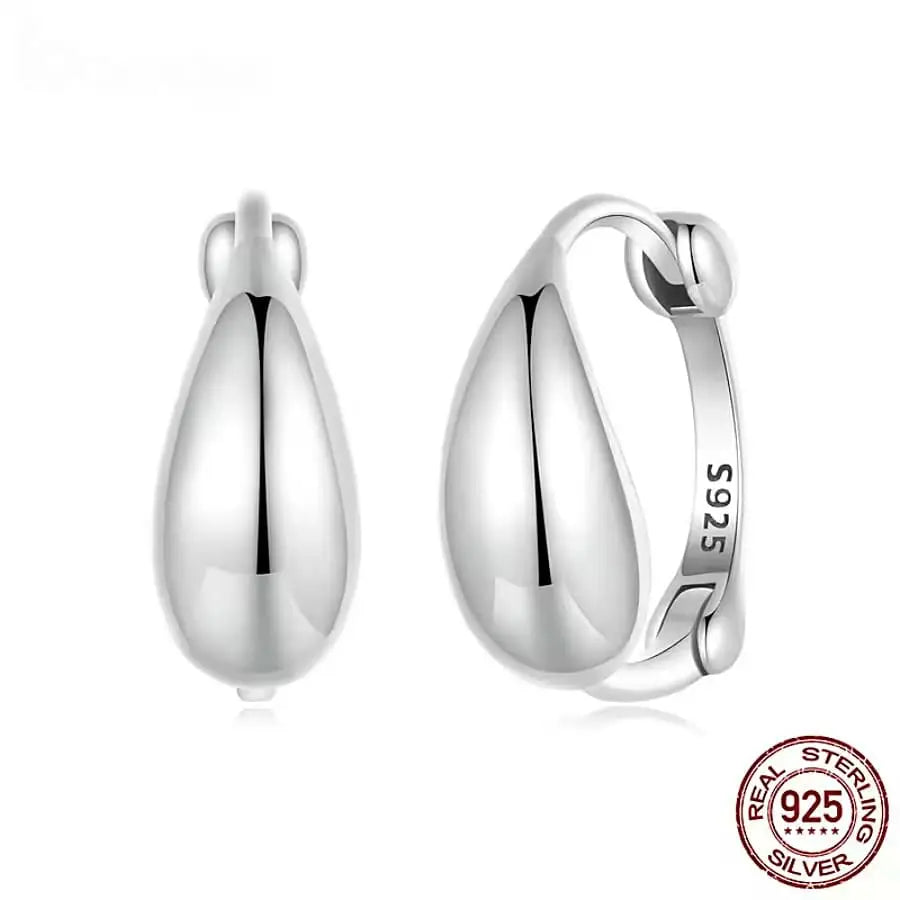 Boucles D'Oreilles Goutte En Argent & Cristal - Fait Main - Sans Emballage