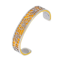 Le bracelet manchette interchangeable en acier inoxydable et cuir