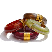 Bracelet résine et acier inoxydable – Tendance vintage 70’