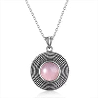 Pendentif et chaine en Argent et quartz rose  : Trouver La Paix Intérieure