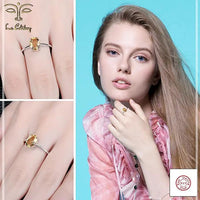 Bague argent citrine véritable : Danse Du Soleil - La Colibry
