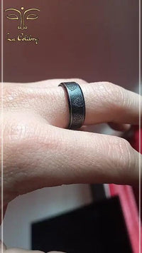 Bague en Acier Inoxydable Hommes : Anneau Viking les Runes Nordiques - La Colibry