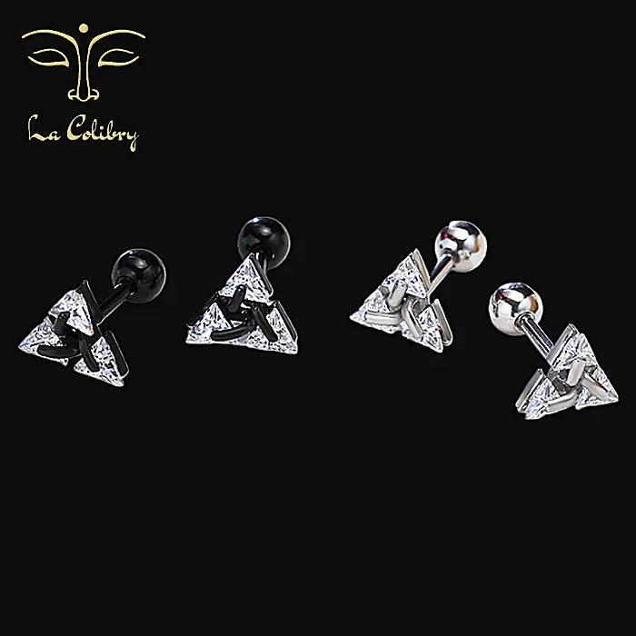 Boucles D'Oreilles Homme Chic Chiffre Romain Acier Inoxydable Clous D