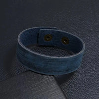 Bracelet pour homme en cuir de luxe bleu