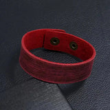Bracelet pour homme en cuir de luxe rouge