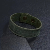 Bracelet pour homme en cuir de luxe vert