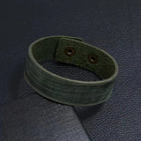 Bracelet pour homme en cuir de luxe vert