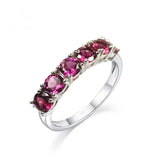 Bague en Argent pour Femme, monture originale avec pierre de Rhodolite naturelle