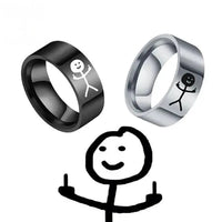 Grosse Bague Acier Femme : Bague Doigt d'Honneur