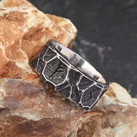 Bague  Gothique Homme ciselée en acier