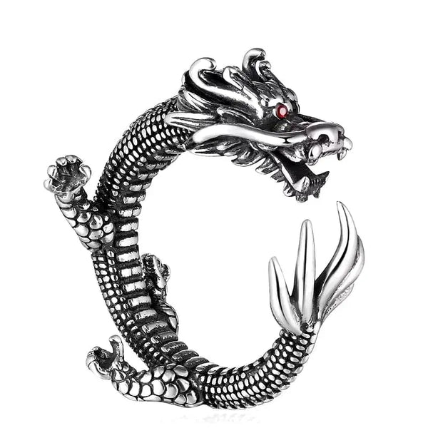 Bague Dragon chinois en Argent pour homme