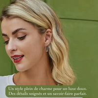 Boucles d’oreilles argent femme – Créoles zirconium