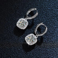 Boucles d'oreilles Pendantes en Argent  et Moissanites