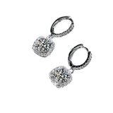 Boucles d'oreilles Pendantes en Argent  et Moissanites