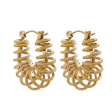 Boucles d'oreilles pendantes spirales plaqué or ou platine - La Colibry