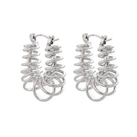 Boucles d'oreilles pendantes spirales plaqué or ou platine - La Colibry