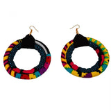 Boucles d'Oreilles Wax Tissu Africain