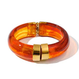 Bracelet résine et acier inoxydable – Tendance vintage 70’