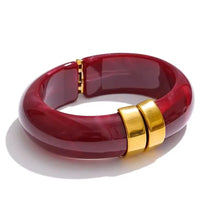 Bracelet résine et acier inoxydable – Tendance vintage 70’