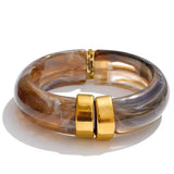 Bracelet résine et acier inoxydable – Tendance vintage 70’