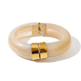 Bracelet résine et acier inoxydable – Tendance vintage 70’