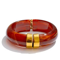 Bracelet résine et acier inoxydable – Tendance vintage 70’