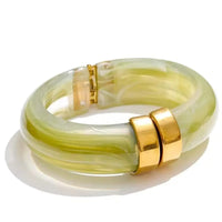 Bracelet résine et acier inoxydable – Tendance vintage 70’