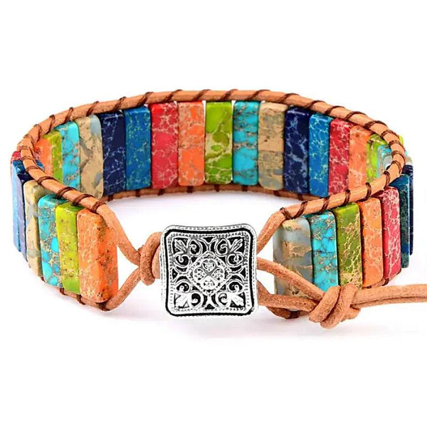 Bracelet 7 chakras en vraies pierres Equilibre Et Paix - La Colibry