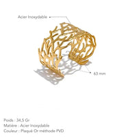 bracelet acier inoxydable doré détails