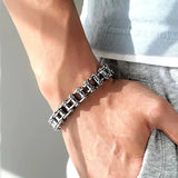 Bracelet Chaine Biker Moto Velo en Argent