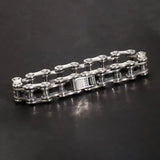 Bracelet Chaine Biker Moto Velo en Argent