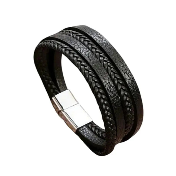 Bracelet pour homme en cuir tressé