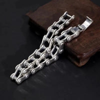 Bracelet Chaine Biker Moto Velo en Argent