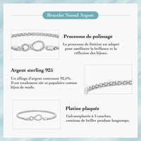 Bracelet Noeud en Argent Sterling