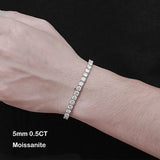 Bracelet tennis homme 5 mm en pierres moissanite ou zircon – éclat intense et design masculin assumé.