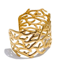 bracelet manchette acier inoxydable plaqué or