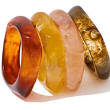 Bracelets manchettes femme – résine colorée vintage