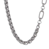 Collier Chaîne Tendance: Acier et Plaqué Or/Argent