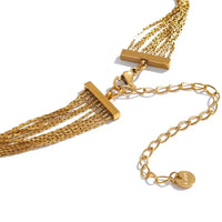 Collier Multirang en Acier Inoxydable plaqué couleur Or